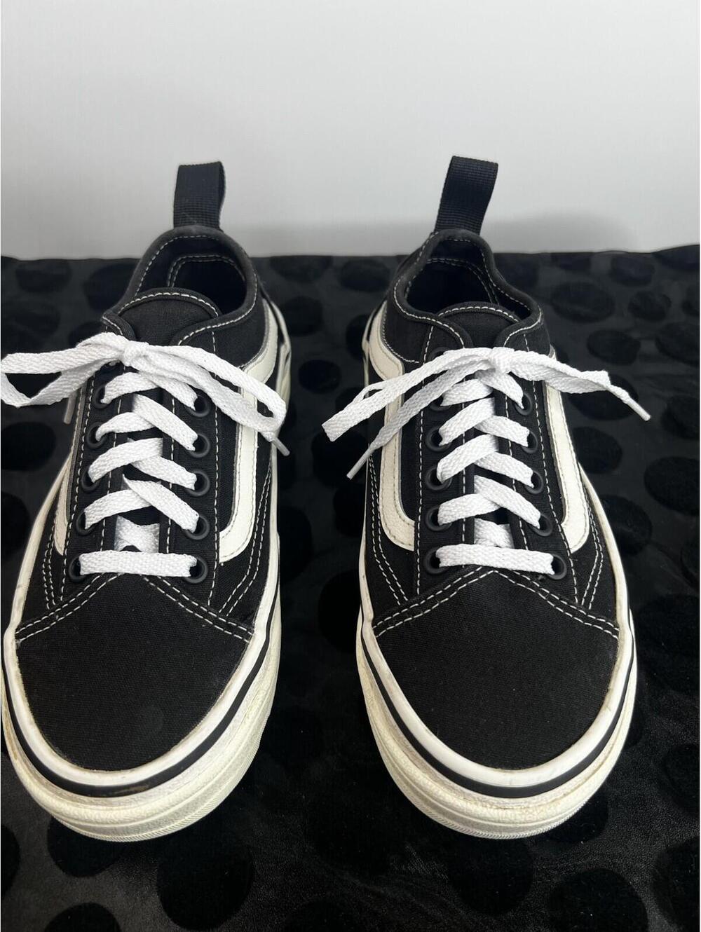 Vans Old Skool Stackform Wafflecup Platform Sneakers Black White Women’s Shoes